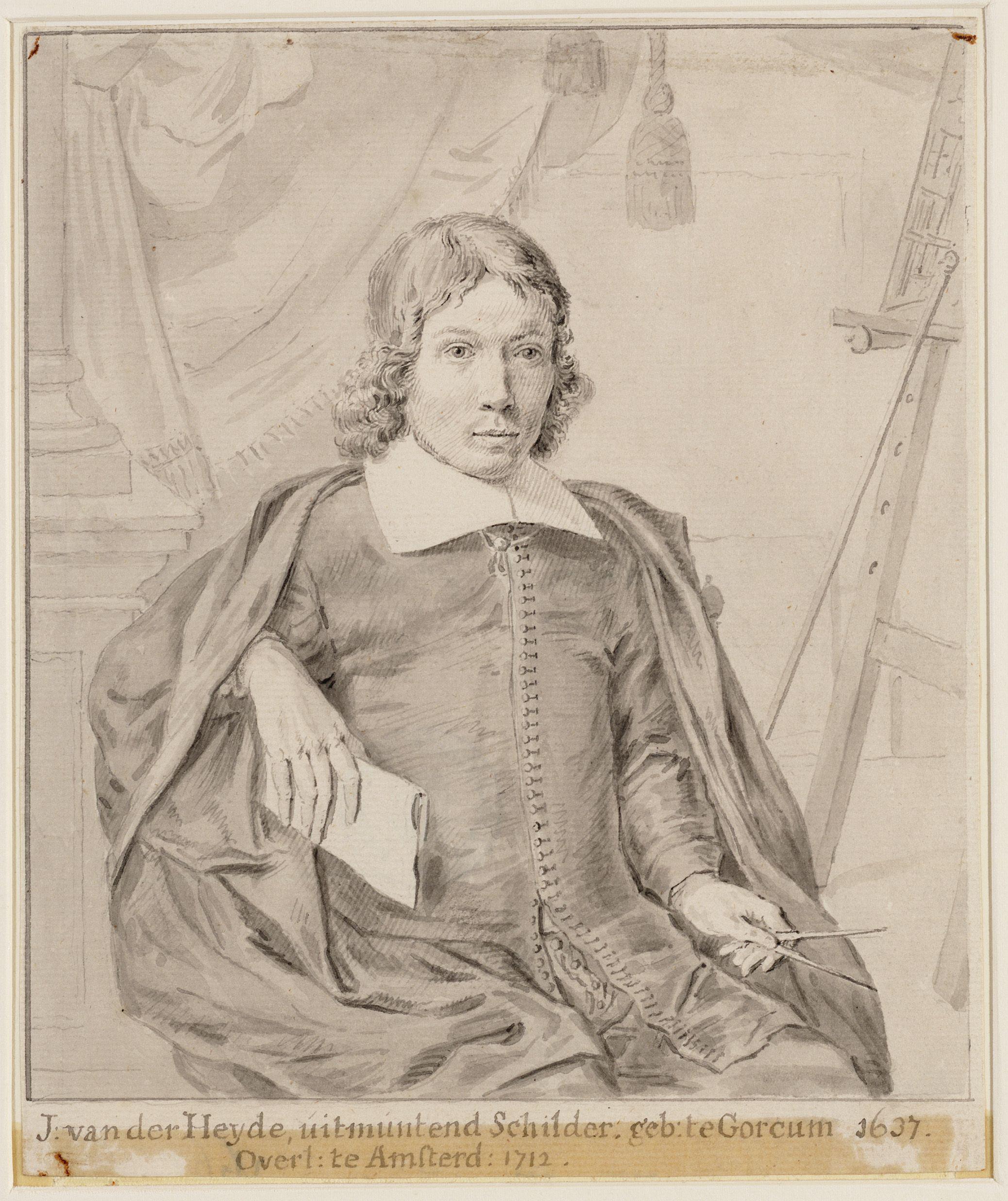 Portret van Jan van der Heyden. 1661. Tekening 18,6x16,4 cm. Collectie tekeningen en prenten, Stadsarchief Amsterdam, Beeldbank Amsterdam. Licentie: Public Domain.
